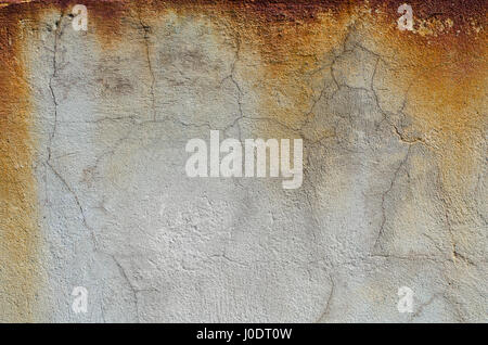 Rust on the gray concrete wall. Texture. Stock Photo