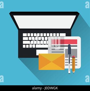 computer with instant messaging related icons image   Stock Vector