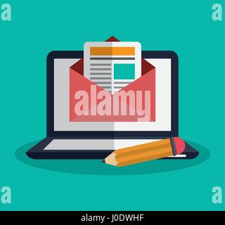 computer with instant messaging related icons image   Stock Vector