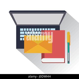 computer with instant messaging related icons image   Stock Vector