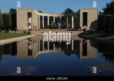 The American Cemetery and Memorial in Normandy, France honors American military who died in the D-Day invasion. Stock Photo