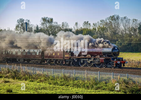 LMS Princess Class 8P 4-6-0 no 46201 Princess Elizabeth hauling the Royal Scot at Winwick junction Oct 15 2011 Stock Photo