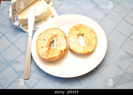 Toasted Onion Bagel Stock Photo