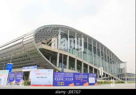 Pazhou International Convention and Exhibition Center in Guangzhou China. Pazhou Convention Center is the current site of the annual Canton Fair. Stock Photo