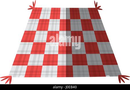 checkered tablecloth picnic shadow Stock Vector