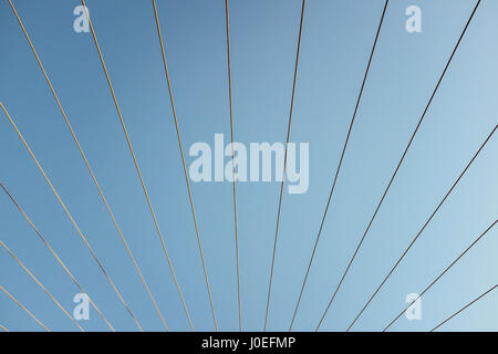 The Bridge of Strings also known as the Chords Bridge or Jerusalem Light Rail is a cantilever spar cable-stayed bridge located in Jerusalem, Israel. S Stock Photo