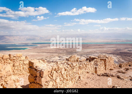 View from Massada onto the Dead Sea (Israel) Stock Photo