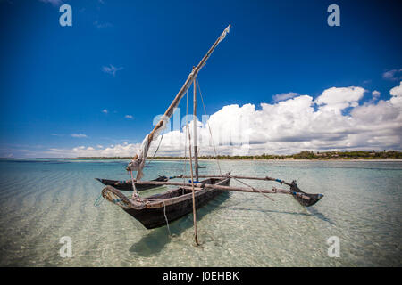 Fishing boat at Robinson island, Diani Beach Kenya Stock Photo