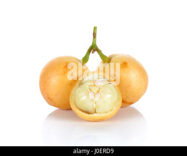 Mafai or Baccaurea ramiflora isolated on white background. Stock Photo