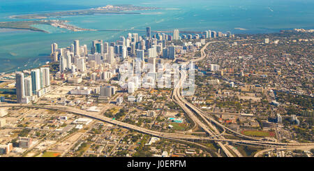 Aerial view of Miami City Stock Photo