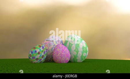 Happy 3D Easter Day Quotes Stock Photo