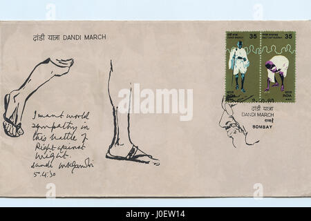 Dandi march first day cover, postage stamp, india, asia Stock Photo