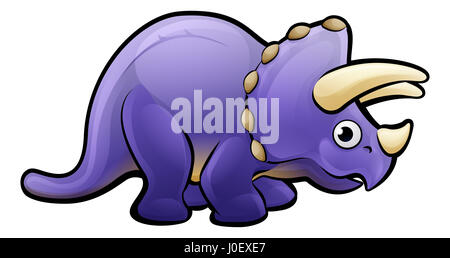 A triceratops dinosaur animals cartoon character Stock Photo