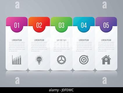 Modern infographic five options Stock Vector