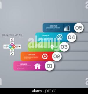Modern infographic five options Stock Vector