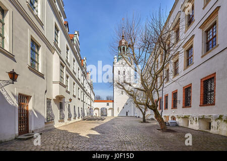 Wide angle picture of The Pomeranian Dukes Castle in Szczecin, Poland. Stock Photo