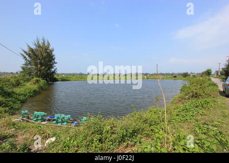 A Happy old couple on a farm, Hoi An, Vietnam Stock Photo