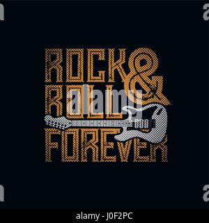 vintage rock and roll typographic for t-shirt; tee design; poster; vector  illustration Stock Vector Image & Art - Alamy