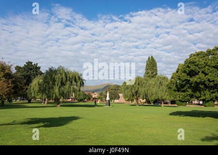 Naauwpoort monument on The Main Square Green, Clarens, Free State Province, South Africa Stock Photo