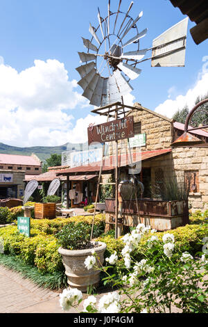 Windmill Centre shops, Main Street, Clarens, Free State Province, South Africa Stock Photo