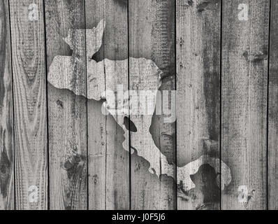 Map of Central America on weathered wood Stock Photo - Alamy