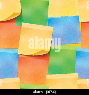 A lot of realistic colourful sticky notes seamless pattern Stock Vector