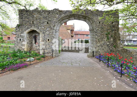 Westgate, which is the Medieval gate house area in Canterbury which is part of the city wall, the largest surviving in England. Stock Photo