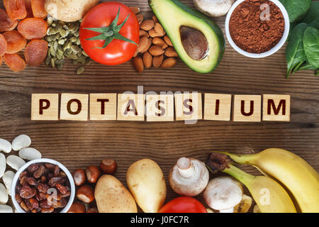 Potassium Food Sources Stock Photo
