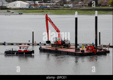 Marine dredger in Portsmouth Harbour