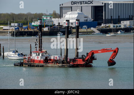 marine dredger in Portsmouth Harbour
