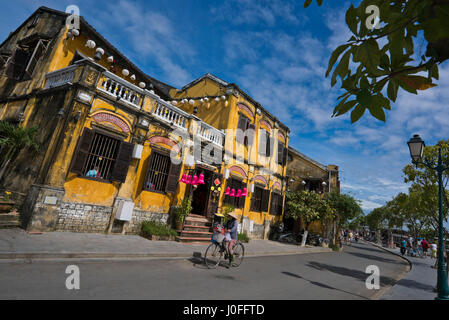 Horizontal streetview in Hoi An, Vietnam. Stock Photo