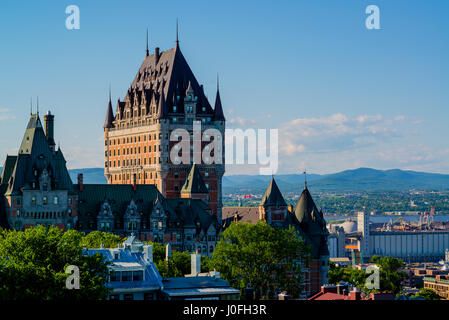 Château Frontenac Hotel by saint laurence river in Quebec city Canada Stock Photo