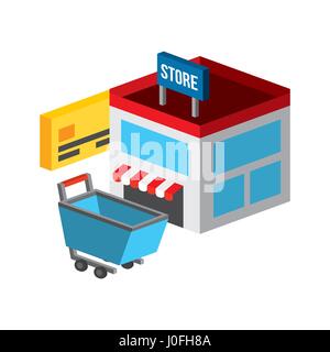 shopping isometric icons design Stock Vector