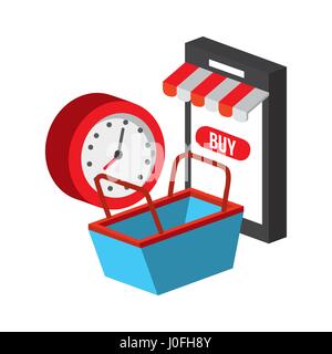 shopping isometric icons design Stock Vector