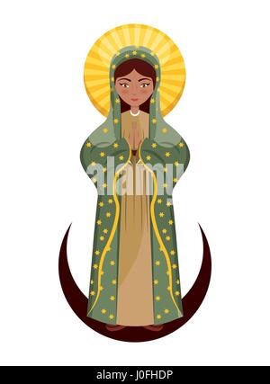 virgin mary icon Stock Vector