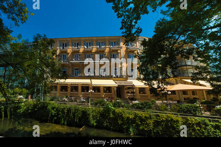 The beautiful view of the Atlantic hotel in Baden Baden, Baden Wuerttemberg, Germany Stock Photo