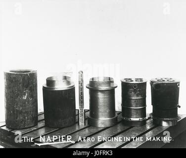 The Napier aero engine in the making: five stages of Lion cylinder production Stock Photo