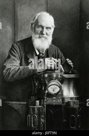 Lord Kelvin (1824-1907) and his compass, Glasgow Stock Photo