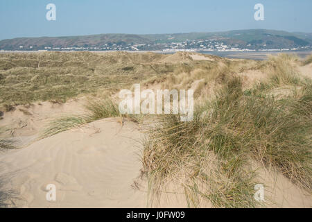 Sand, dunes,sand dunes, at, Ynyslas,Ynslas,ynyslas sand dunes,beach,empty,popular,coast,coastline,for,wading,birds,and,hikers,Ceredigion,Mid,Wales,U.K. Stock Photo