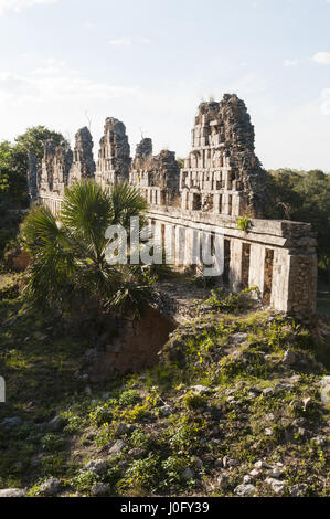 Mexico, Yucatan, Uxmal Mayan site, El Palomar, Pigeon House Stock Photo