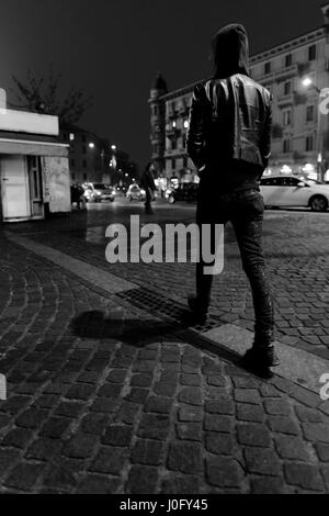 Scary figure with black mask in hooded cloak Stock Photo - Alamy