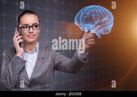 Businesswoman in artificial intelligence concept Stock Photo