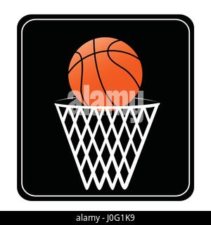basket ball and white net and black board Stock Vector