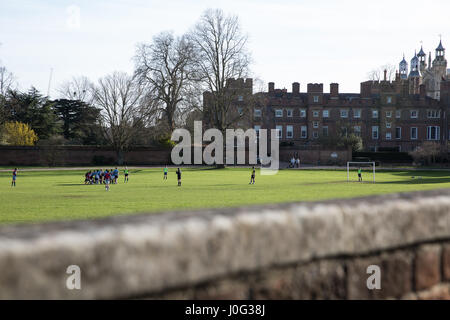 Eton, UK. 2nd March, 2017. A view across playing fields towards Eton College from Slough Road. Stock Photo