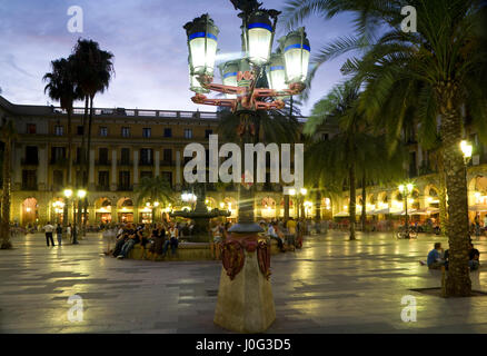 Placa Reial, Barri Gotic, Barcelona, Spain Stock Photo