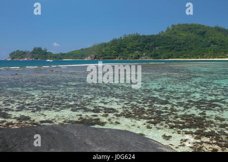 Gulf on tropical island. Baie Lazare, Mahe, Seychelles Stock Photo