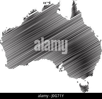 Australia map vector illustration, scribble sketch Australia Stock Vector