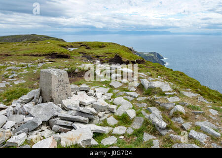 At the summit of Slieve League  (595m), County Donegal, Ireland Stock Photo