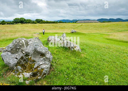 Prehistoric monuments at the Carrowmore Megalithic passage tomb complex, County Sligo, Ireland Stock Photo