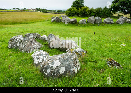 Prehistoric monuments at the Carrowmore Megalithic passage tomb complex, County Sligo, Ireland Stock Photo